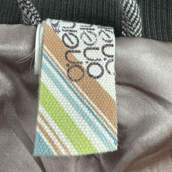 O’Neill Y2K Women’s Wool Blend Herringbone Bomber Jacket M Brown Zip Tweed - Picture 7 of 16